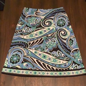 Paisley patterned A-line skirt